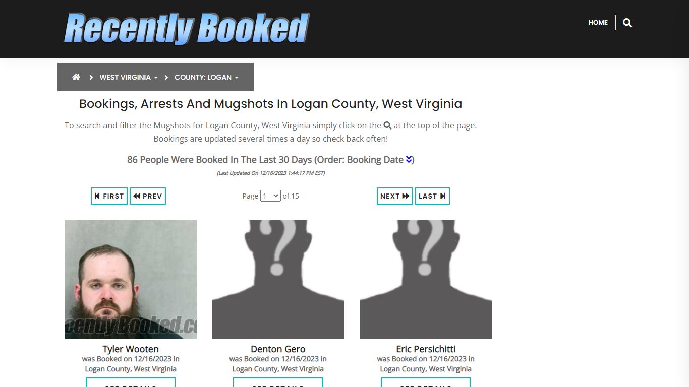 Bookings, Arrests and Mugshots in Logan County, West Virginia